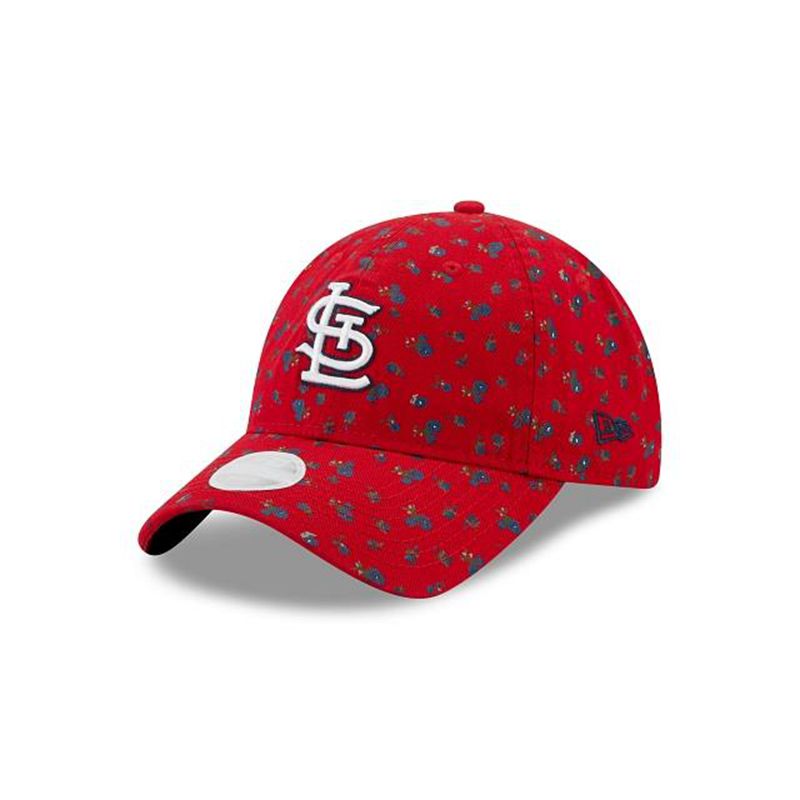 MLB St. Louis Cardinals Womens Floral 9Twenty Adjustable (KTA7511) - Red New Era Caps